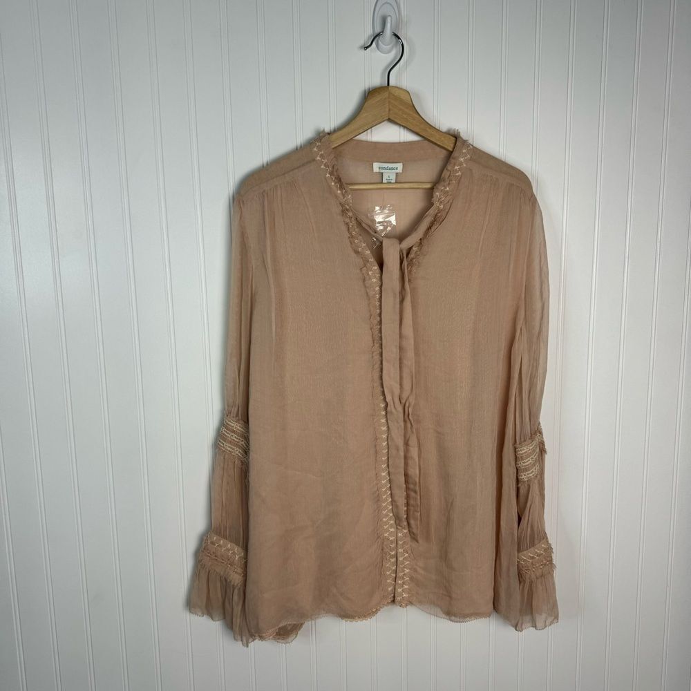 Sundance Top Large Blush Boho Peasant Casual Work Women Victorian